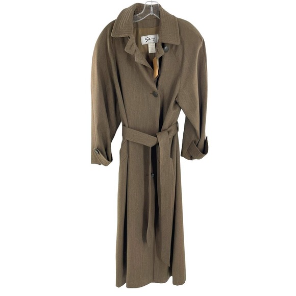 Italian PURE WOOL Vintage women’s trench coat with tie belt - Picture 1 of 6
